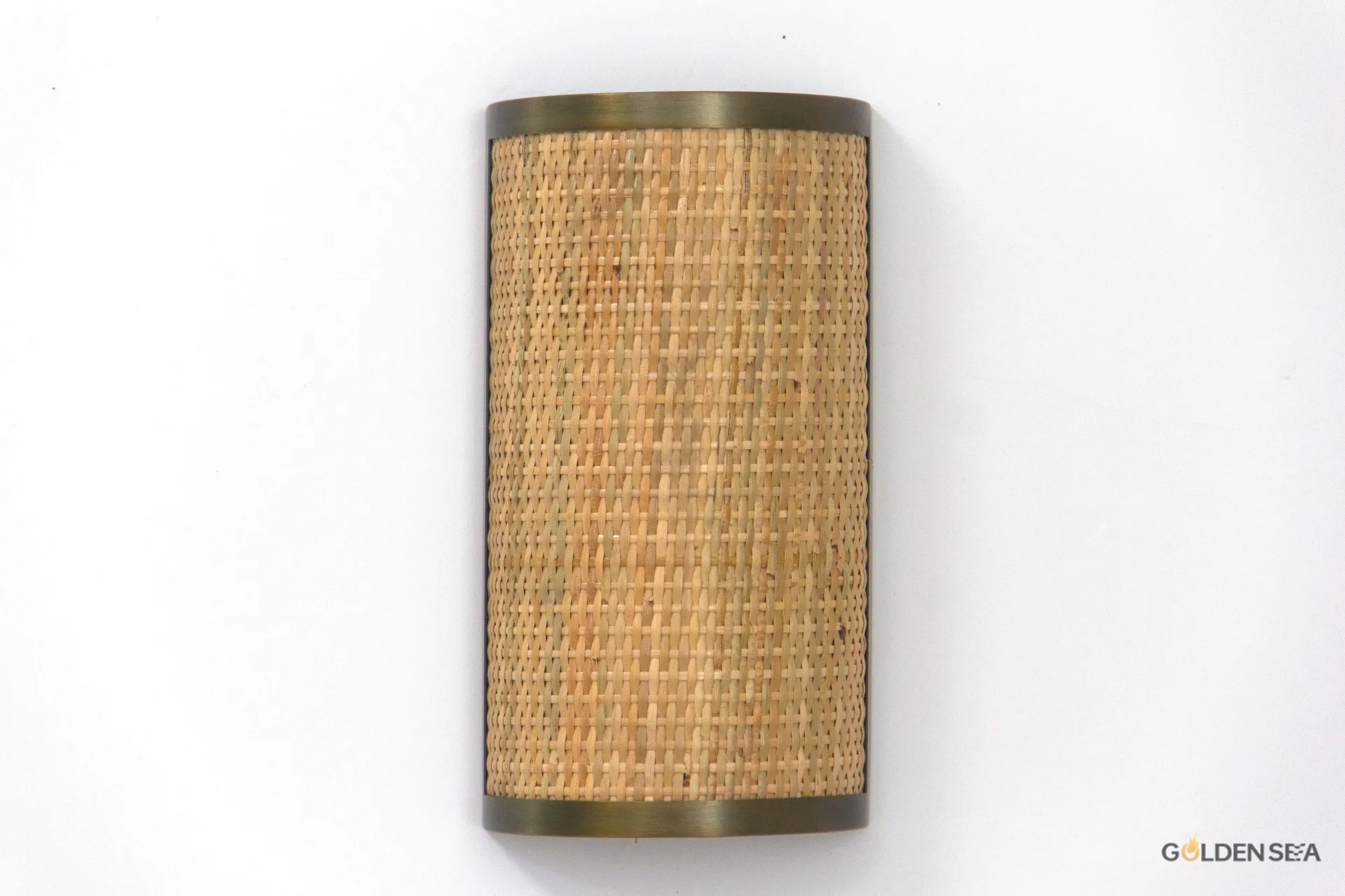 Rattan & Brass Wall Lamp Rattan & Brass Wall Lamp