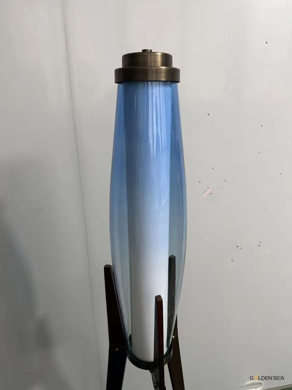 Beacon Blue Glass Floor Lamp view 1