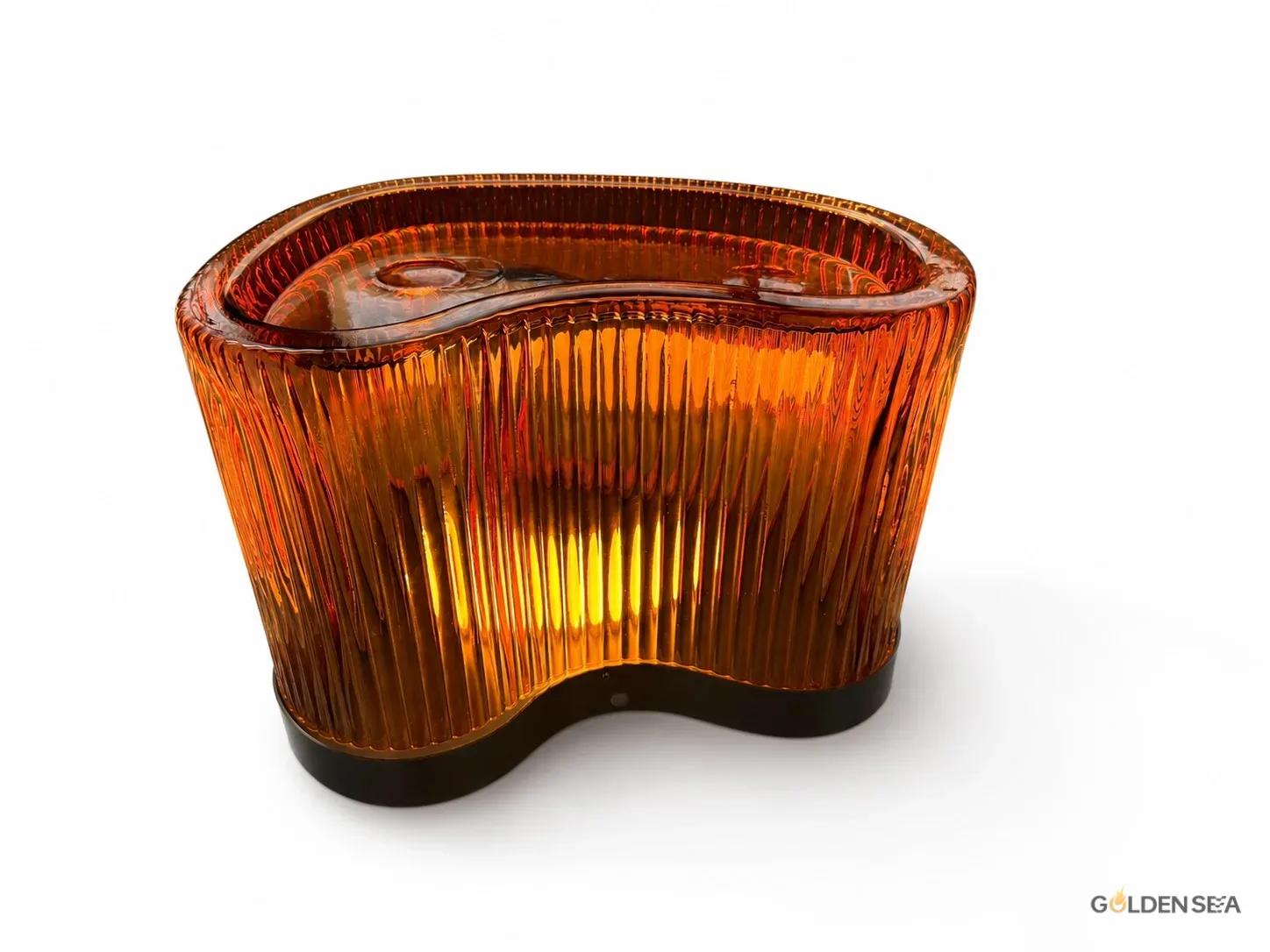 Amber Ribbed Glass Floor Lamp - Image 2