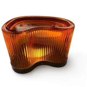 Amber Ribbed Glass Floor Lamp