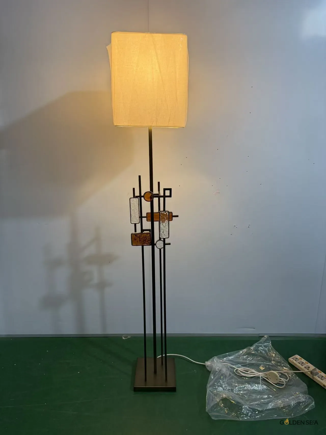 Art Deco Amber Glass Floor Lamp Art Deco Amber Glass Floor Lamp - Image 2