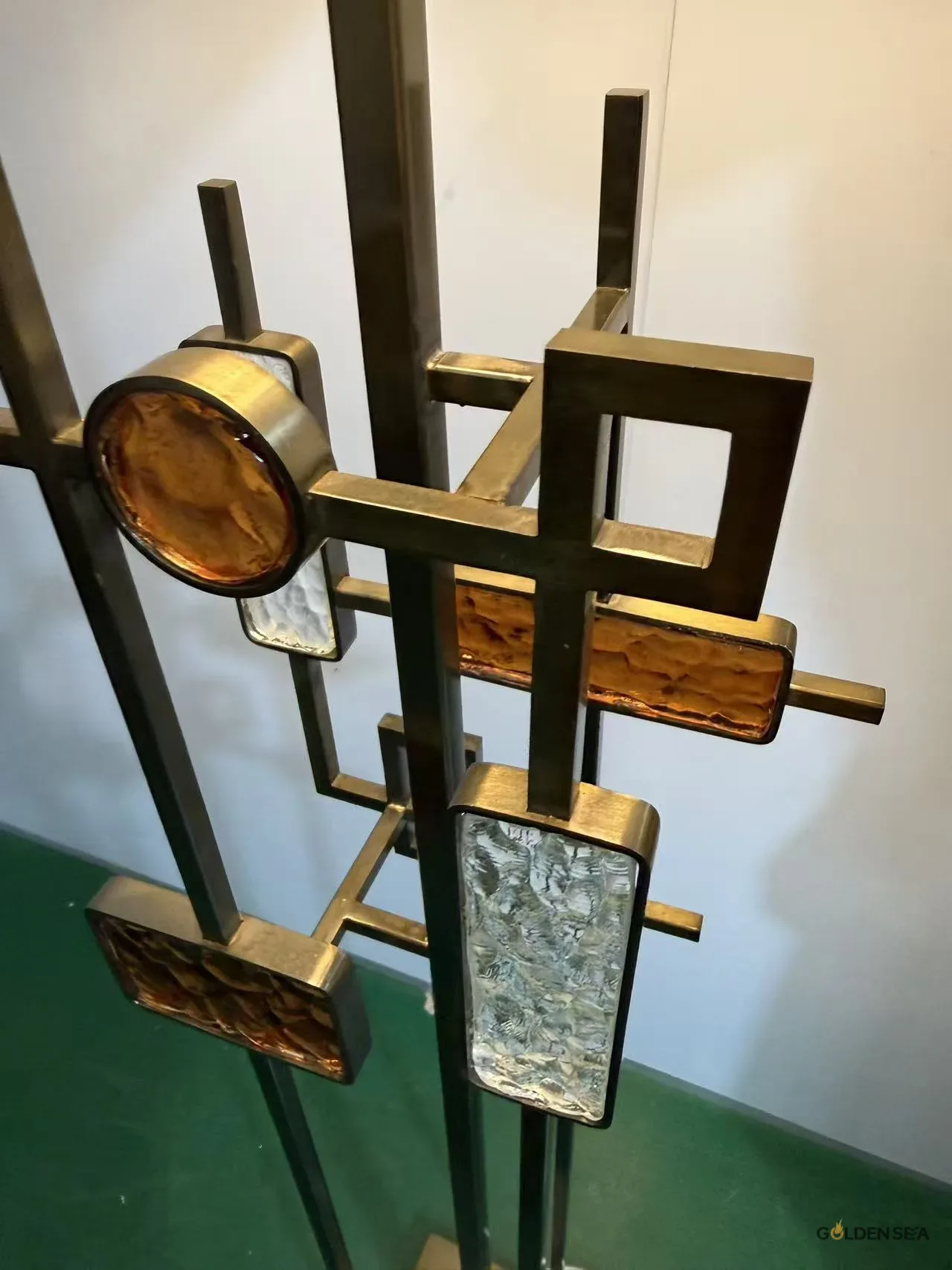 Art Deco Amber Glass Floor Lamp Art Deco Amber Glass Floor Lamp - Image 3