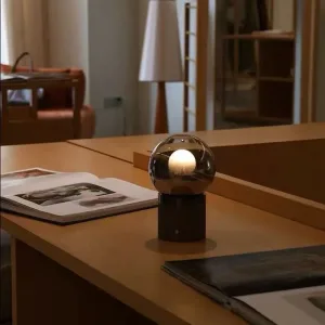 Eclipse Smoked Glass Table Lamp