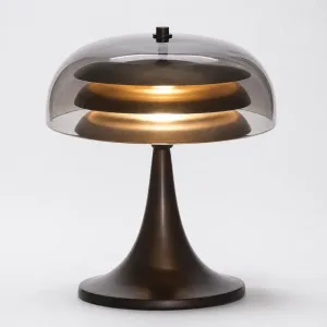 Smoked Glass Table Lamp
