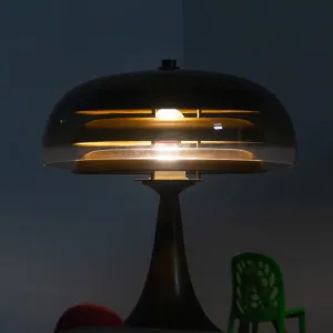 Smoked Glass Table Lamp