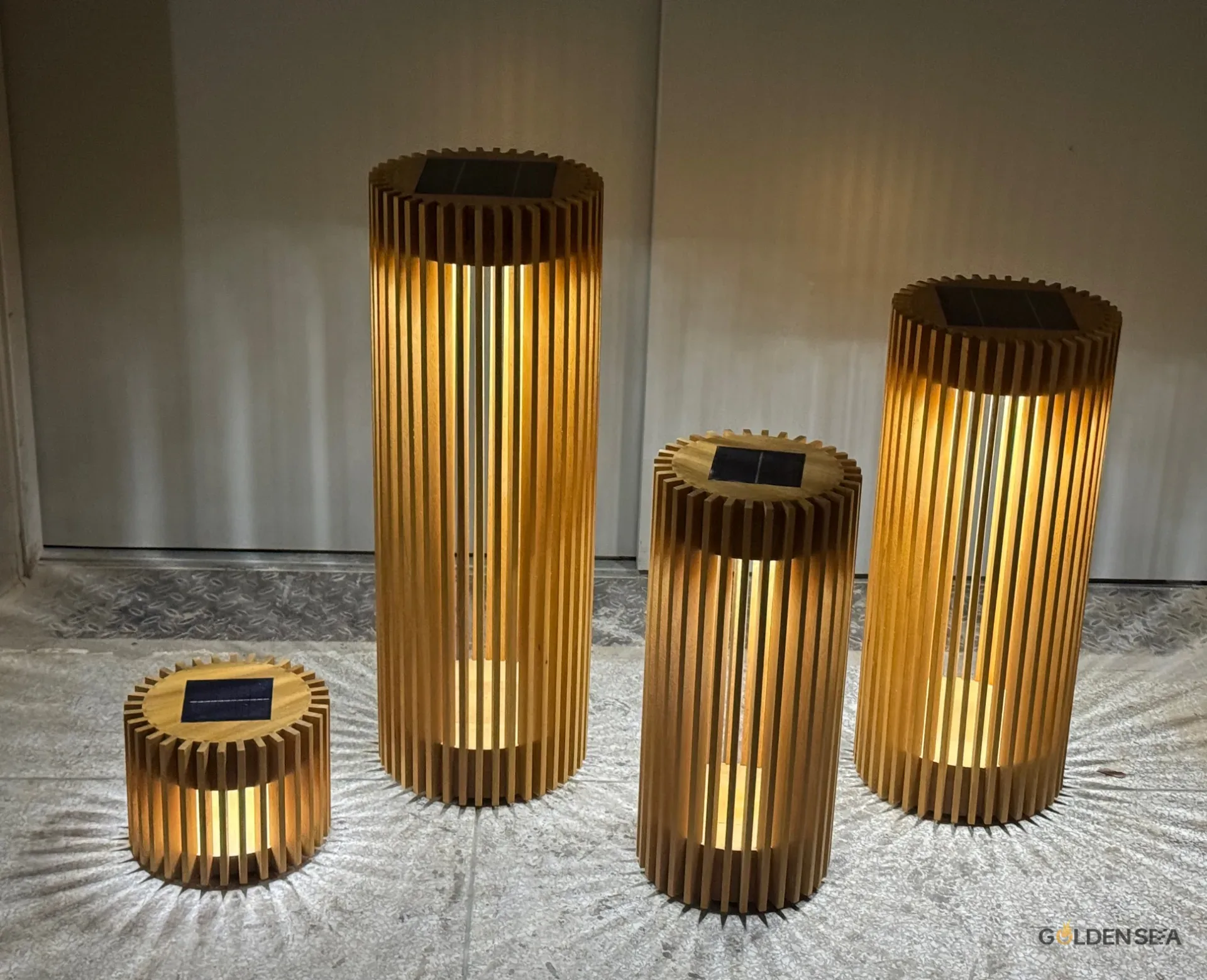 Teak Solar Floor Lamp - Image 1