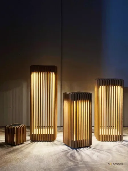 Teak Solar Floor Lamp Teak Solar Floor Lamp - Image 2