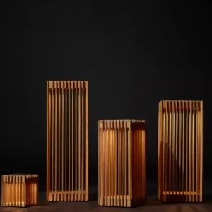 Teak Solar Floor Lamp