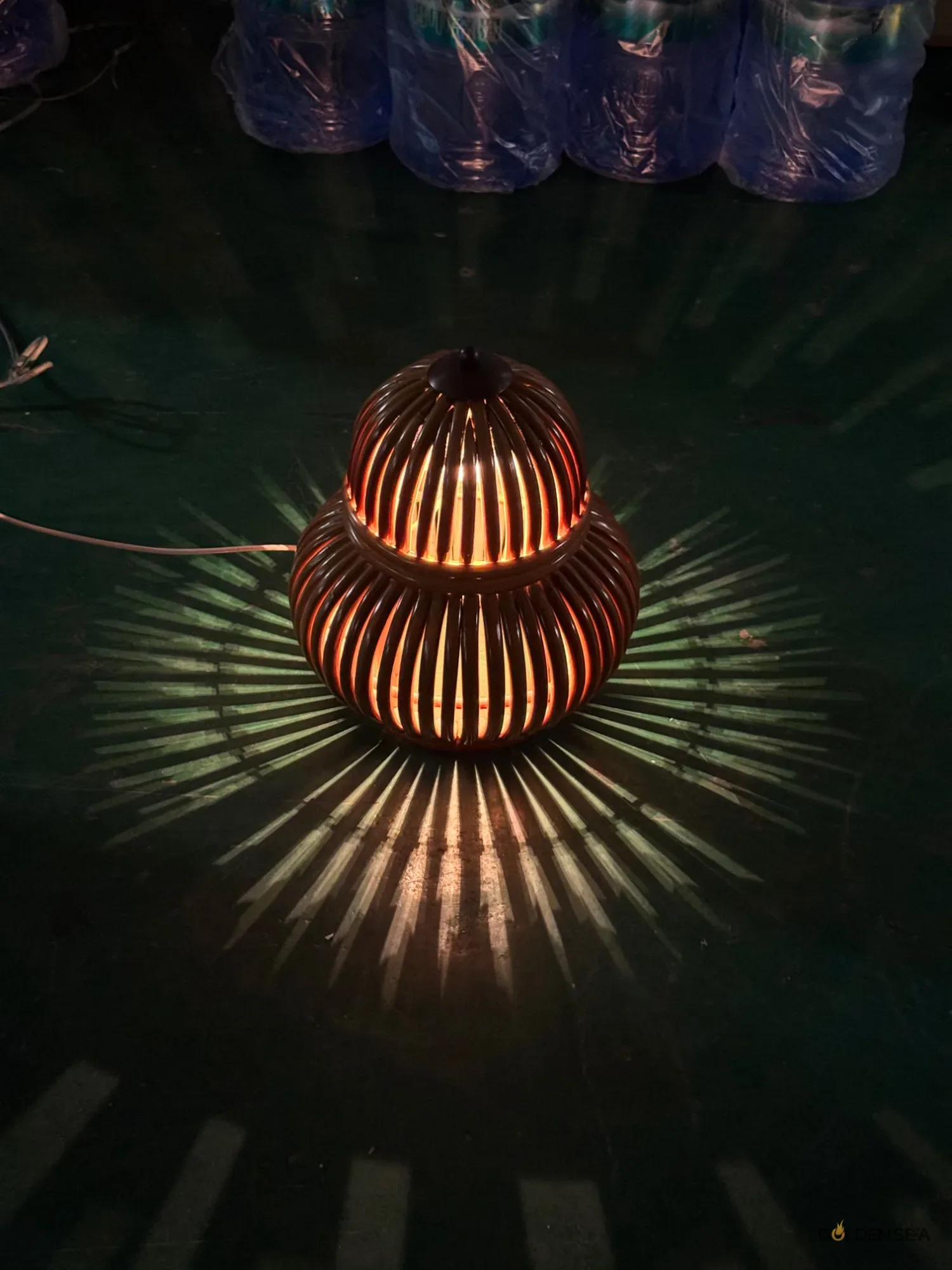 Double-Layer Gourd Woven Floor Lamp Double-Layer Gourd Woven Floor Lamp - Image 2