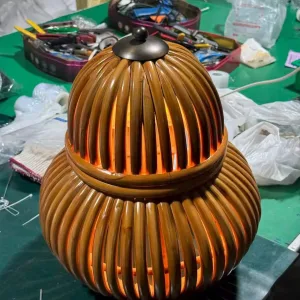 Double-Layer Gourd Woven Floor Lamp