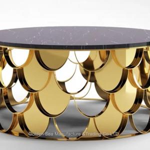 Modern sintered stone round sofa side table coffee table
