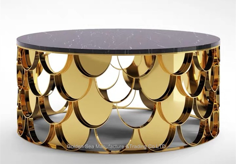 Modern sintered stone round sofa side table coffee table - Image 1