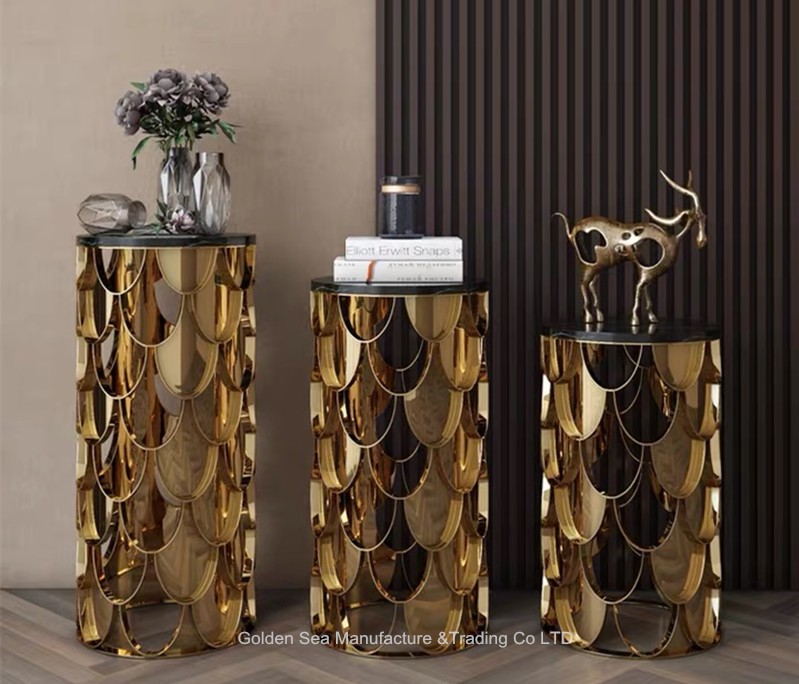 Modern sintered stone round sofa side table coffee table - Image 3