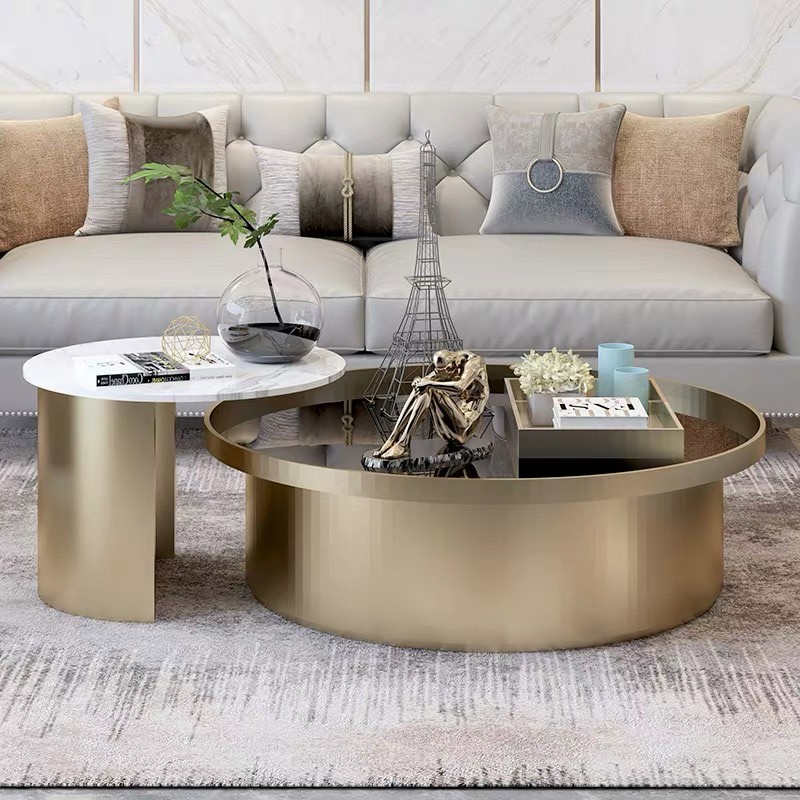 Modern sintered stone round coffee table Modern sintered stone round coffee table - Image 3
