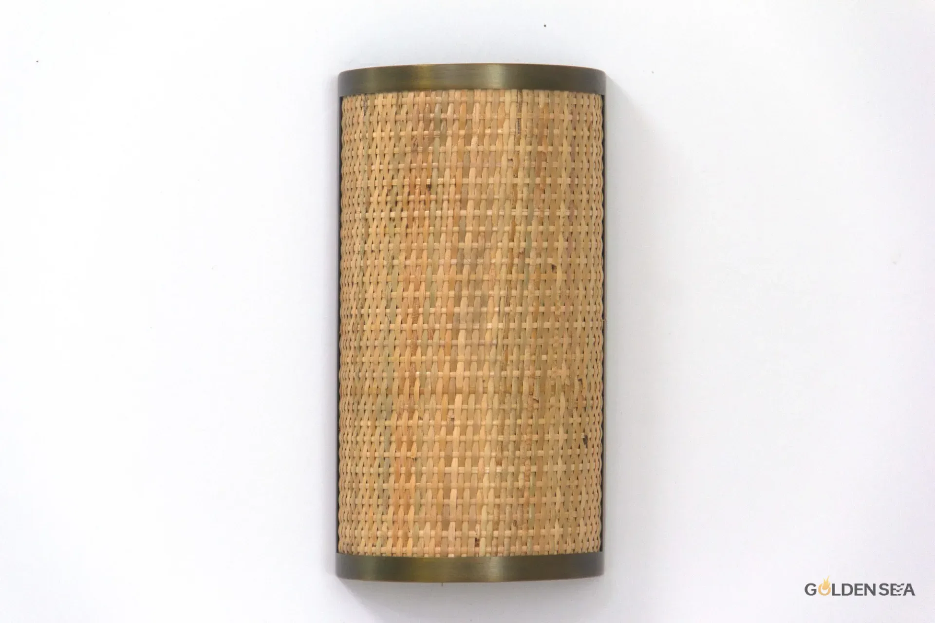 Rattan & Brass Wall Lamp Rattan & Brass Wall Lamp - Image 2