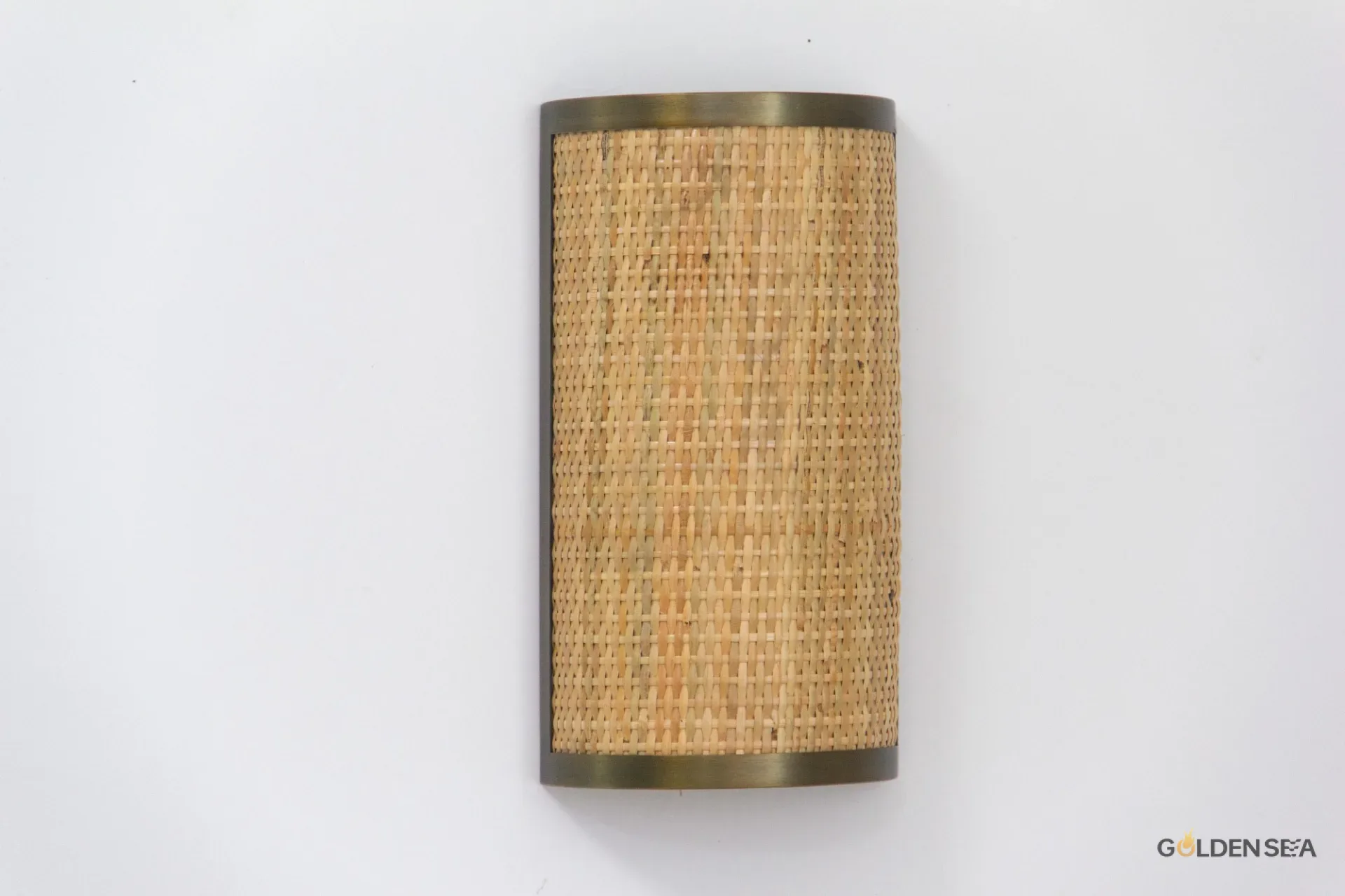 Rattan & Brass Wall Lamp - Image 3