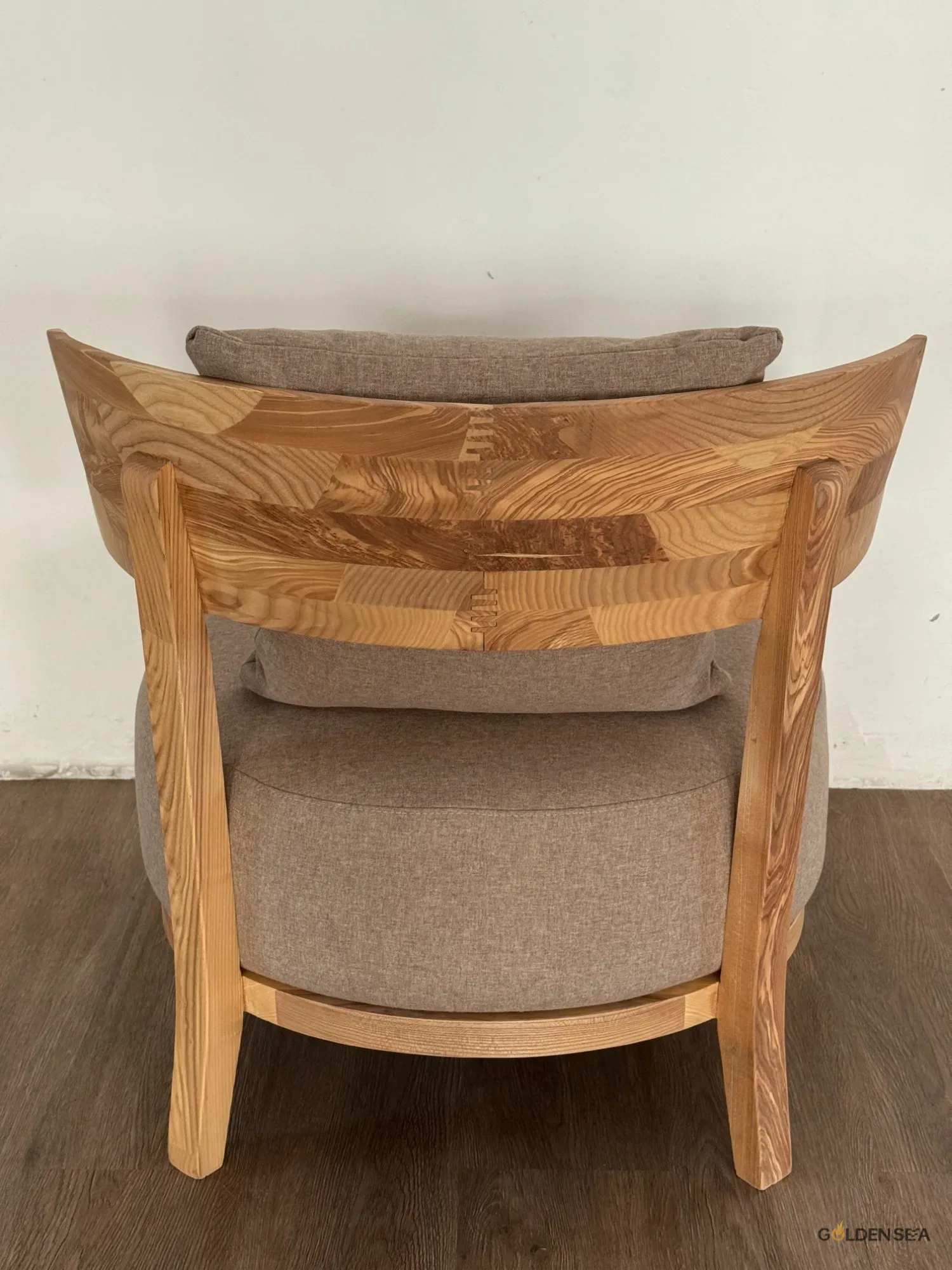 Solid Wood Frame Upholstered Lounge Chair - Image 2