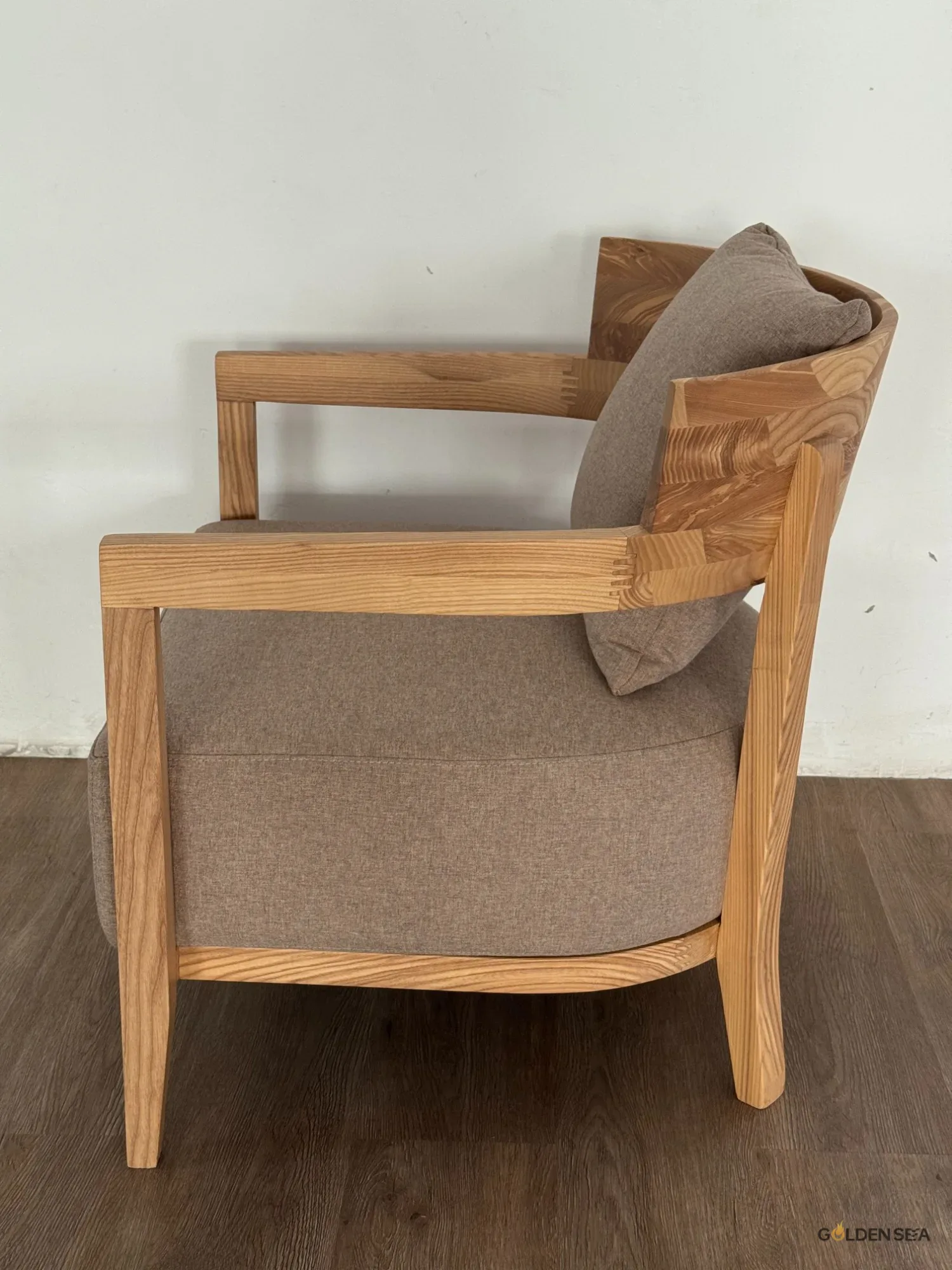Solid Wood Frame Upholstered Lounge Chair - Image 3