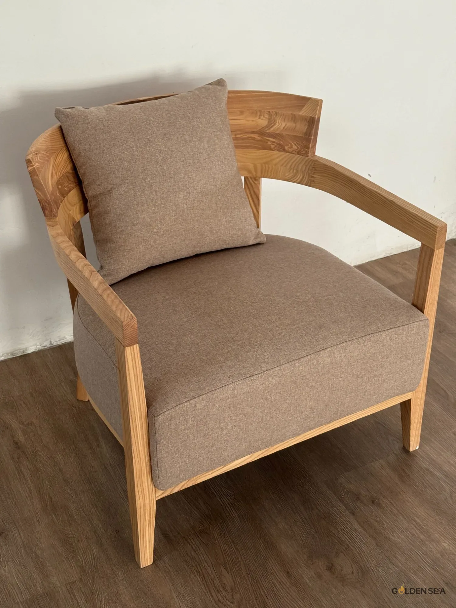 Solid Wood Frame Upholstered Lounge Chair - Image 4