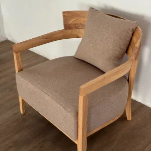 Solid Wood Frame Upholstered Lounge Chair